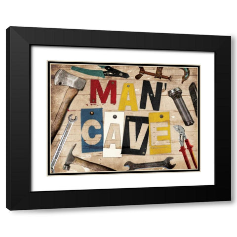 Man Cave Tools Black Modern Wood Framed Art Print with Double Matting by Grey, Jace