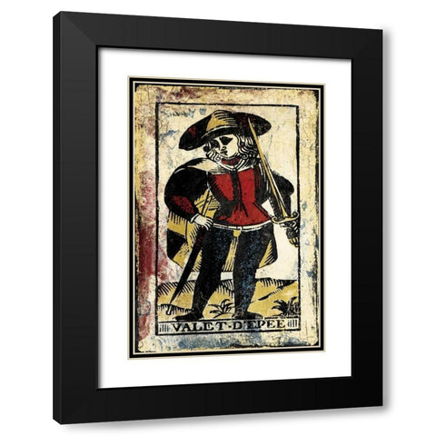 Sword Card Black Modern Wood Framed Art Print with Double Matting by Grey, Jace