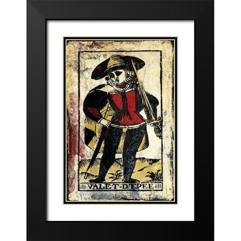 Sword Card Black Modern Wood Framed Art Print with Double Matting by Grey, Jace