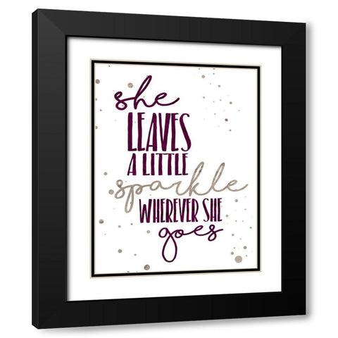 Sparkle Black Modern Wood Framed Art Print with Double Matting by Grey, Jace