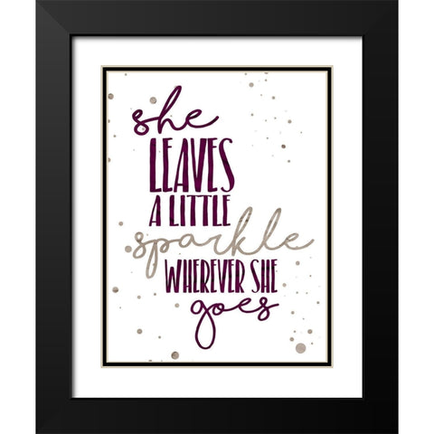 Sparkle Black Modern Wood Framed Art Print with Double Matting by Grey, Jace