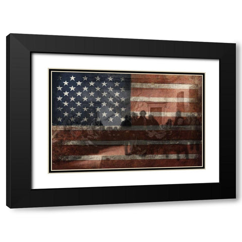 Declare USA Black Modern Wood Framed Art Print with Double Matting by Grey, Jace