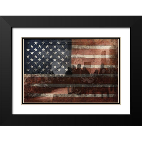 Declare USA Black Modern Wood Framed Art Print with Double Matting by Grey, Jace