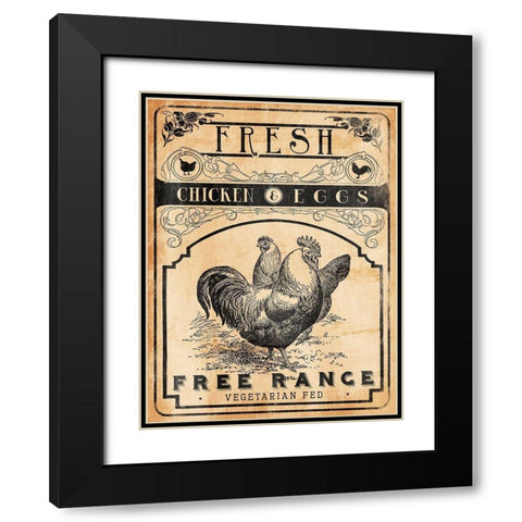 Chicken Eggs Black Modern Wood Framed Art Print with Double Matting by Grey, Jace