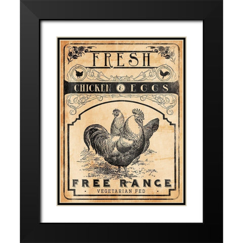 Chicken Eggs Black Modern Wood Framed Art Print with Double Matting by Grey, Jace
