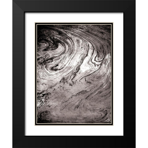 Grey Sea Marble Black Modern Wood Framed Art Print with Double Matting by Grey, Jace