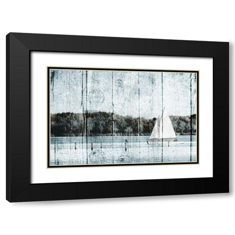 Relaxing boat Black Modern Wood Framed Art Print with Double Matting by Grey, Jace