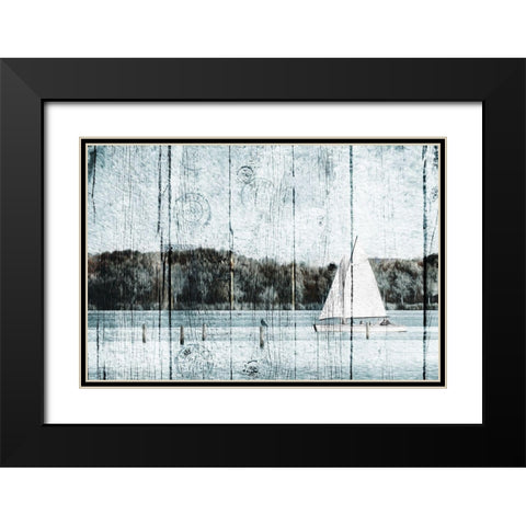 Relaxing boat Black Modern Wood Framed Art Print with Double Matting by Grey, Jace