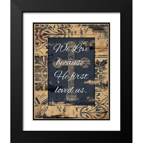 Loved Us Black Modern Wood Framed Art Print with Double Matting by Grey, Jace