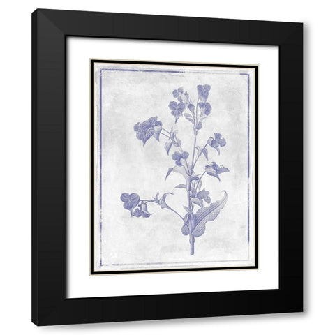Monochrome Floral Lavender Black Modern Wood Framed Art Print with Double Matting by Grey, Jace