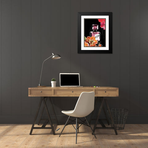 Flower Style Black Modern Wood Framed Art Print with Double Matting by Grey, Jace