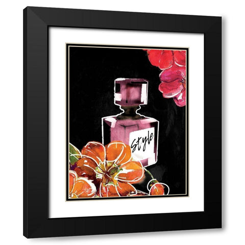 Flower Style Black Modern Wood Framed Art Print with Double Matting by Grey, Jace