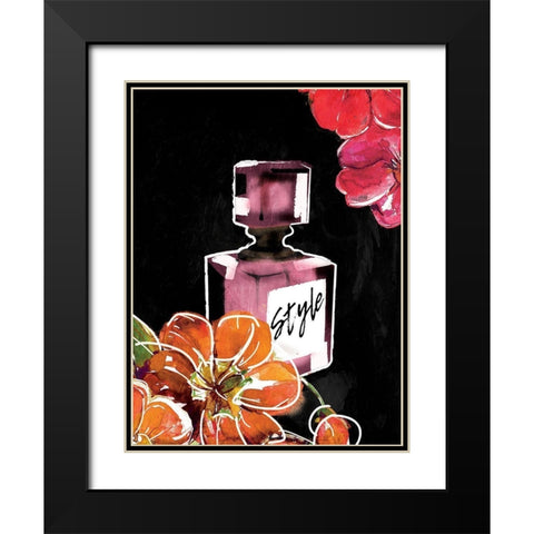 Flower Style Black Modern Wood Framed Art Print with Double Matting by Grey, Jace