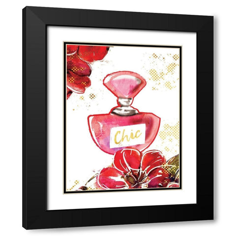 Flower Chic Glam Black Modern Wood Framed Art Print with Double Matting by Grey, Jace