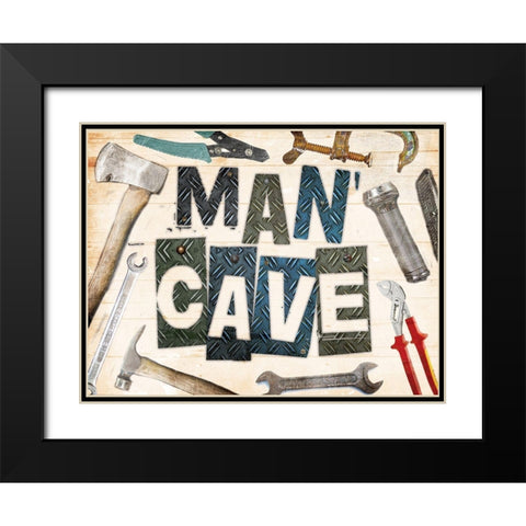 Man Cave Tools Black Modern Wood Framed Art Print with Double Matting by Grey, Jace