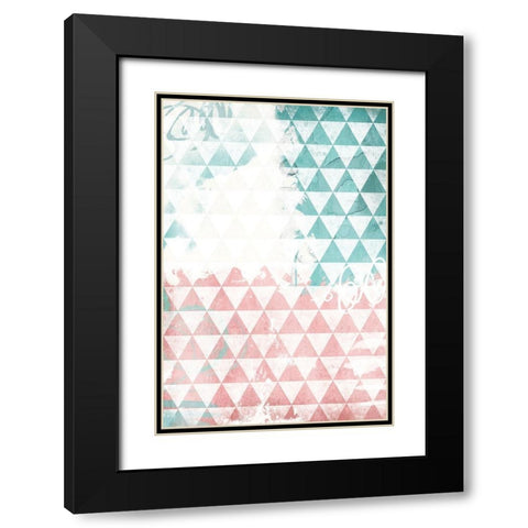 Soft Triangles Black Modern Wood Framed Art Print with Double Matting by Grey, Jace