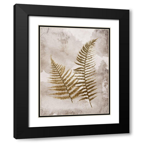 Mute Ferns Black Modern Wood Framed Art Print with Double Matting by Grey, Jace