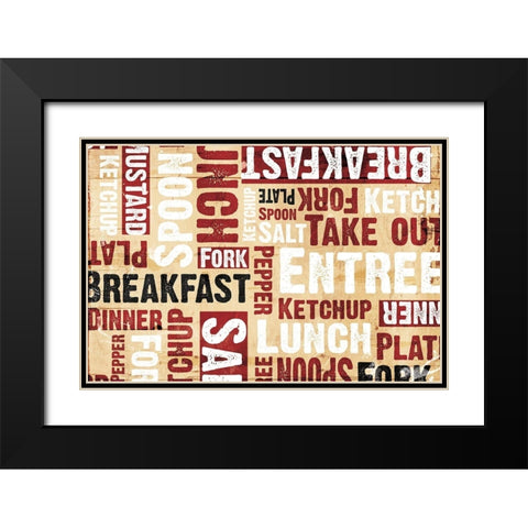 Breakfast Lunch Black Modern Wood Framed Art Print with Double Matting by Grey, Jace