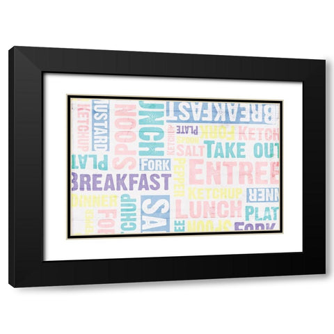Breakfast Lunch Soft Black Modern Wood Framed Art Print with Double Matting by Grey, Jace