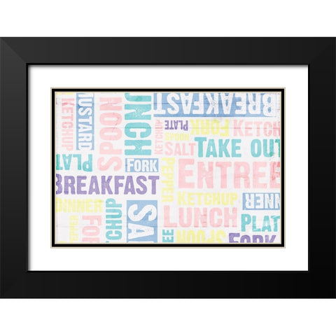 Breakfast Lunch Soft Black Modern Wood Framed Art Print with Double Matting by Grey, Jace
