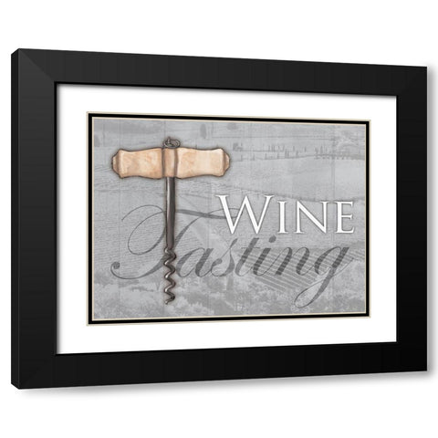 Soft Wine Tasting Black Modern Wood Framed Art Print with Double Matting by Grey, Jace