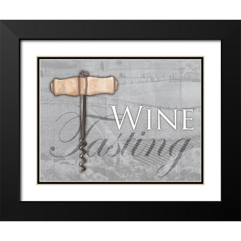 Soft Wine Tasting Black Modern Wood Framed Art Print with Double Matting by Grey, Jace