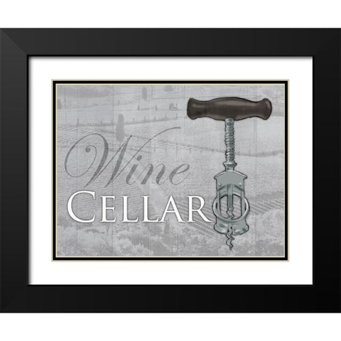 Soft Wine Cellar Black Modern Wood Framed Art Print with Double Matting by Grey, Jace