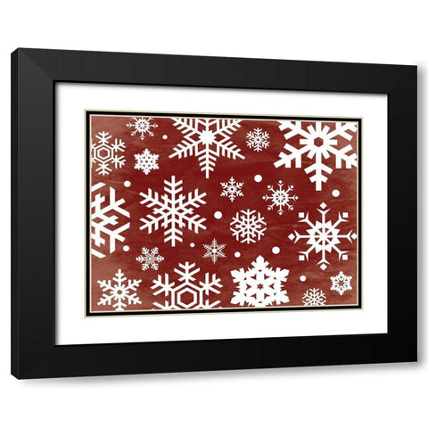 Red Flakes Black Modern Wood Framed Art Print with Double Matting by Grey, Jace