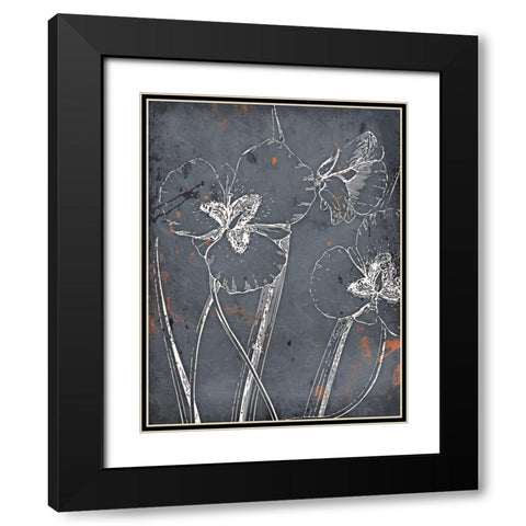 Cool Fall Flowers Black Modern Wood Framed Art Print with Double Matting by Grey, Jace