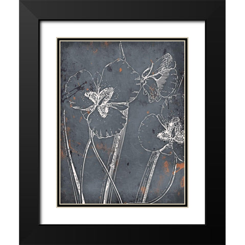 Cool Fall Flowers Black Modern Wood Framed Art Print with Double Matting by Grey, Jace
