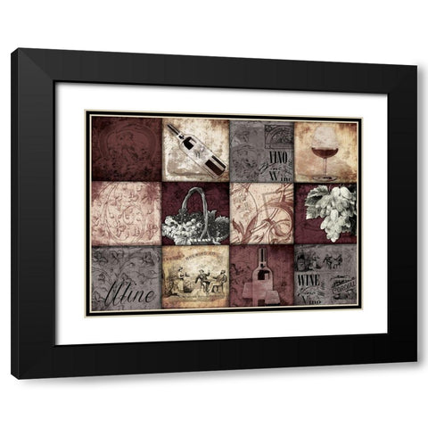 Enjoy The Wine Black Modern Wood Framed Art Print with Double Matting by Grey, Jace