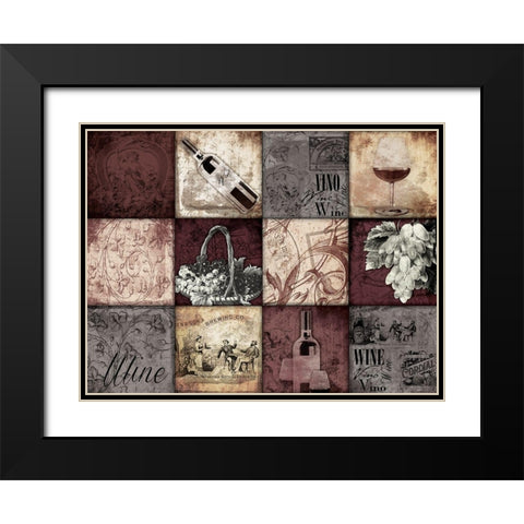 Enjoy The Wine Black Modern Wood Framed Art Print with Double Matting by Grey, Jace