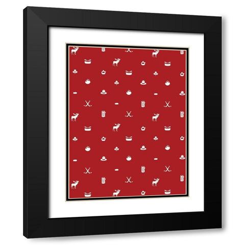 Canada Pattern Black Modern Wood Framed Art Print with Double Matting by Grey, Jace