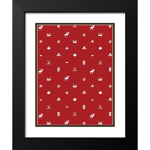 Canada Pattern Black Modern Wood Framed Art Print with Double Matting by Grey, Jace