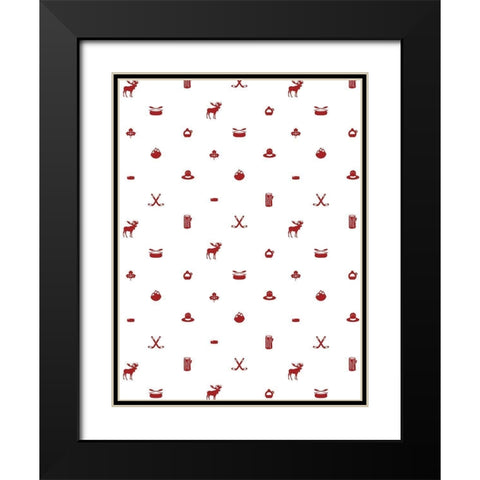 Canada Pattern Reverse Black Modern Wood Framed Art Print with Double Matting by Grey, Jace