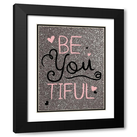 Be You Black Modern Wood Framed Art Print with Double Matting by Grey, Jace