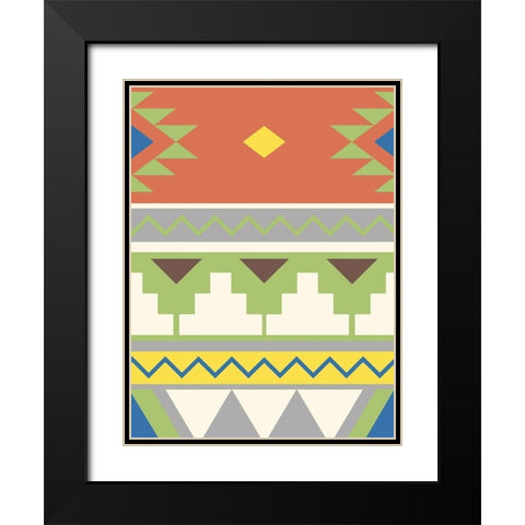 Aztec Calm Black Modern Wood Framed Art Print with Double Matting by Grey, Jace