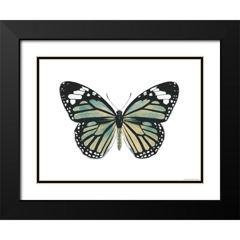 Neutral Butterfly Black Modern Wood Framed Art Print with Double Matting by Grey, Jace