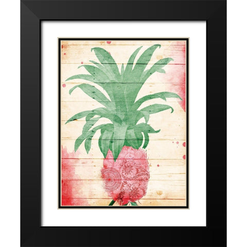 Pineapple Pink Henna Black Modern Wood Framed Art Print with Double Matting by Grey, Jace