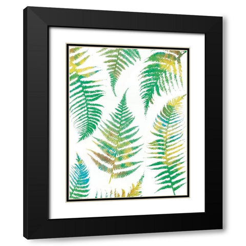 Bright Ferns Black Modern Wood Framed Art Print with Double Matting by Grey, Jace