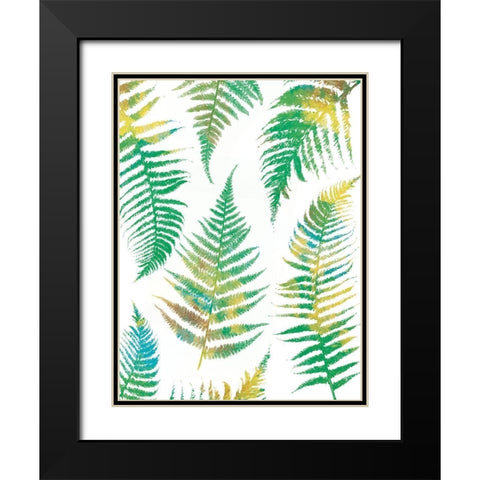 Bright Ferns Black Modern Wood Framed Art Print with Double Matting by Grey, Jace