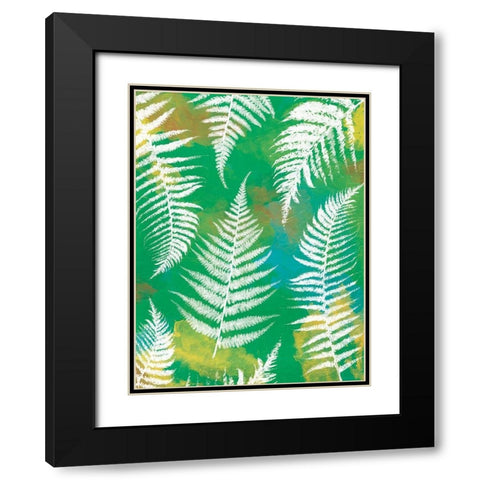 Bright Ferns Mate Black Modern Wood Framed Art Print with Double Matting by Grey, Jace