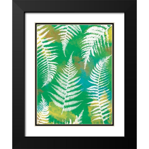 Bright Ferns Mate Black Modern Wood Framed Art Print with Double Matting by Grey, Jace
