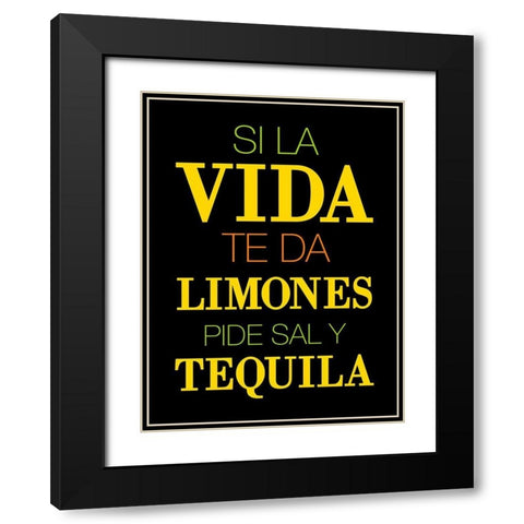 Vida Limones Black Modern Wood Framed Art Print with Double Matting by Grey, Jace