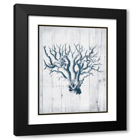Coral White Wood Mate Black Modern Wood Framed Art Print with Double Matting by Grey, Jace