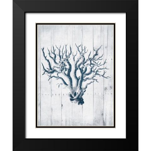 Coral White Wood Mate Black Modern Wood Framed Art Print with Double Matting by Grey, Jace