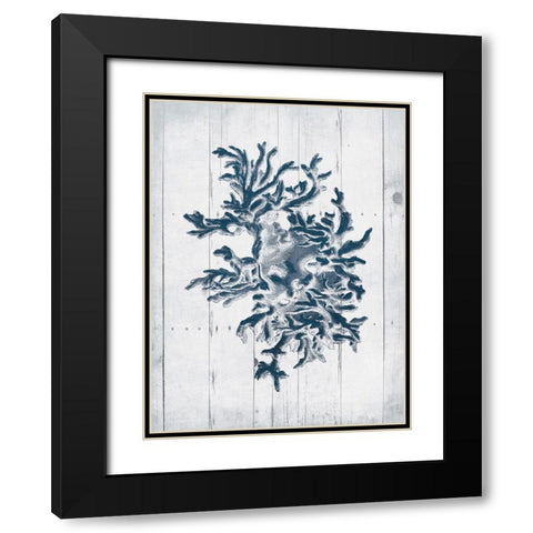 Coral White Wood Third Black Modern Wood Framed Art Print with Double Matting by Grey, Jace