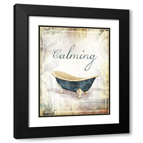 Calming Sea Bath Black Modern Wood Framed Art Print with Double Matting by Grey, Jace