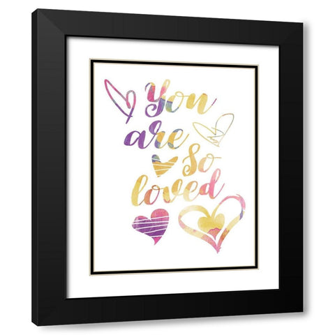 So Loved Pinks And Purples Black Modern Wood Framed Art Print with Double Matting by Grey, Jace