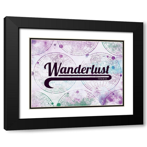 Wanderlust Travel Black Modern Wood Framed Art Print with Double Matting by Grey, Jace